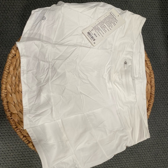 Lululemon White Athletic Skort with Zipper Pocket - Picture 1 of 3